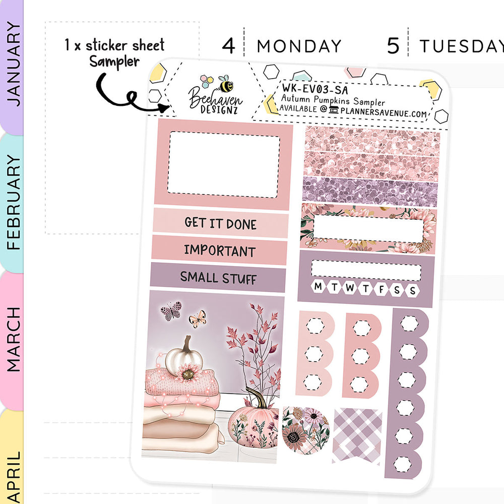 Autumn Pumpkin Sticker Sample For Your Planner