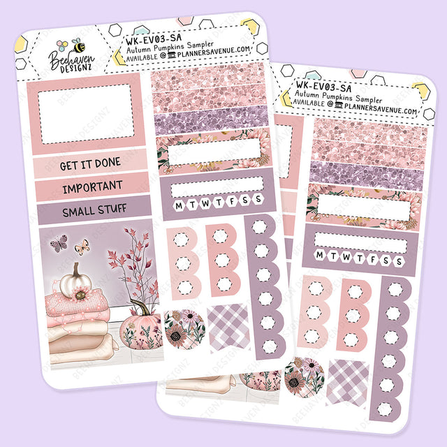 Autumn Pumpkin Planner Sticker Sampler