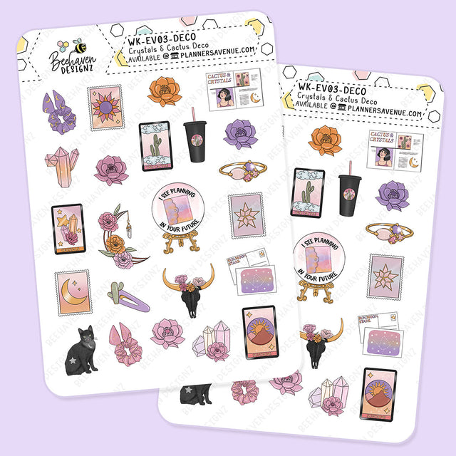 Crystal Cactus Decorative Planner Sticker