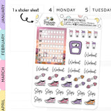 Crystal Cactus Fitness Planner Stickers