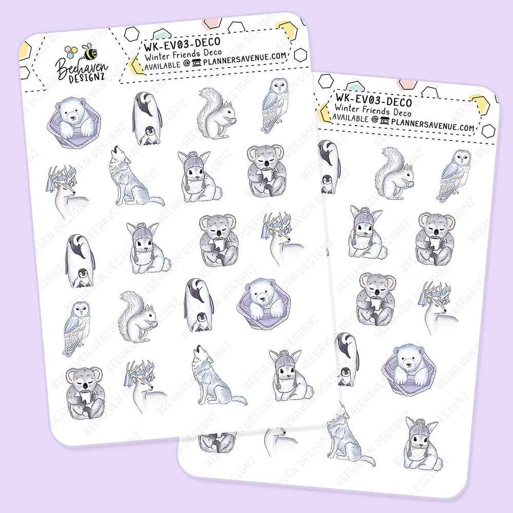 Winter Friends Decorative Planner Sticker