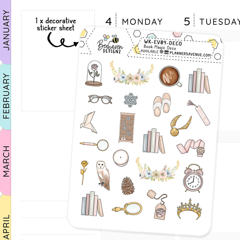 Book Magic Decorative Planner Sticker