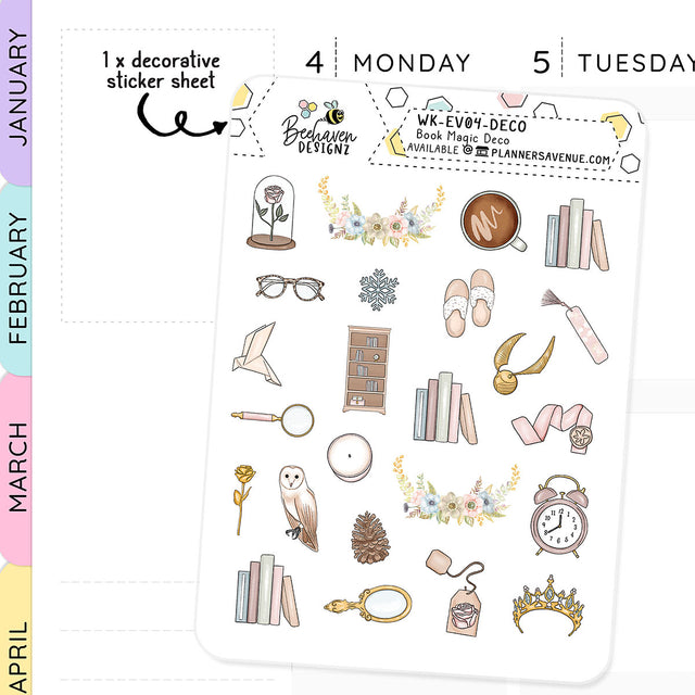 Book Magic Decorative Planner Sticker