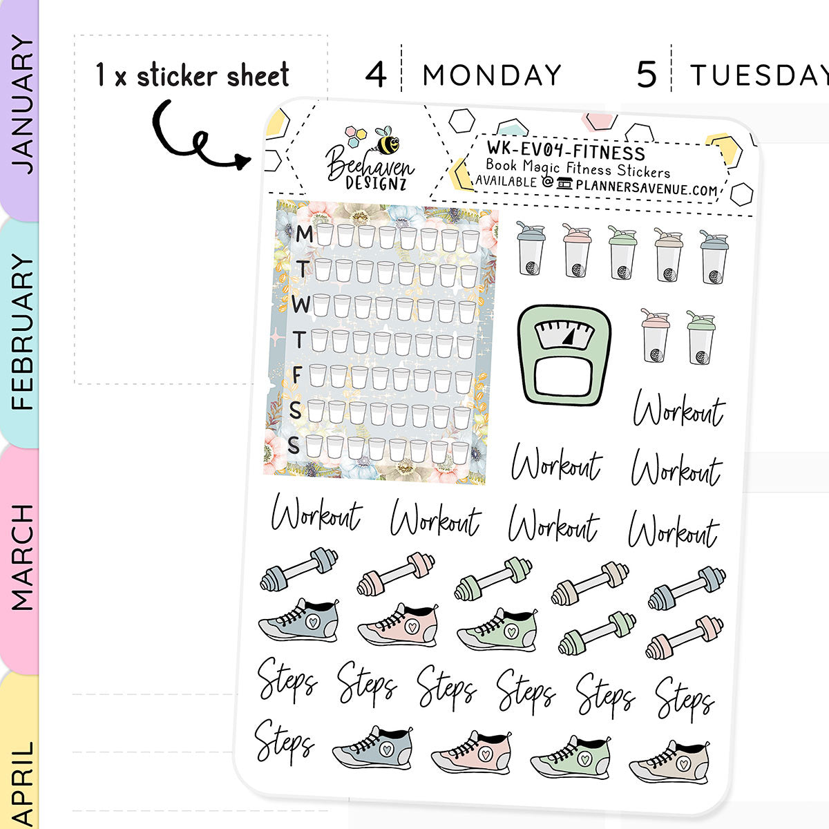 Book Magic Fitness Planner Stickers