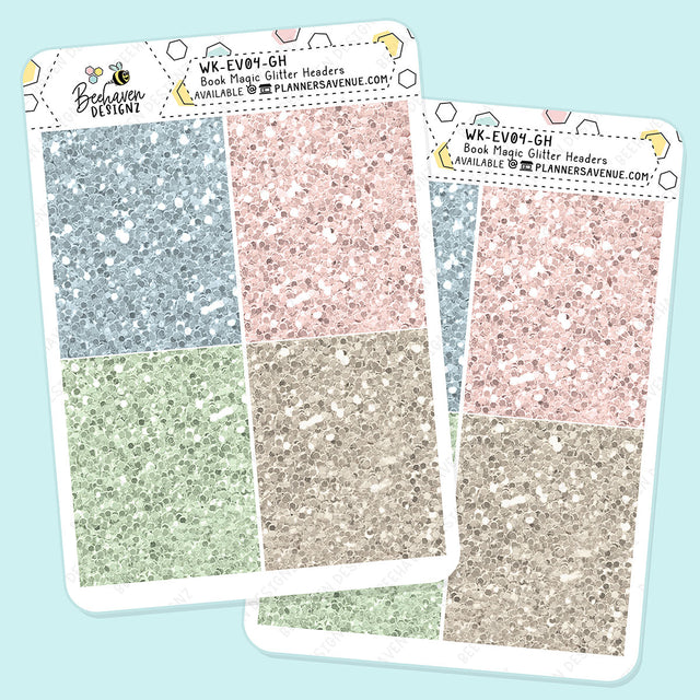 Book Magic Glitter Header Stickers