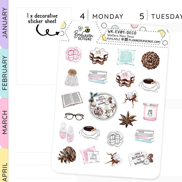 Winters Here Decorative Planner Sticker