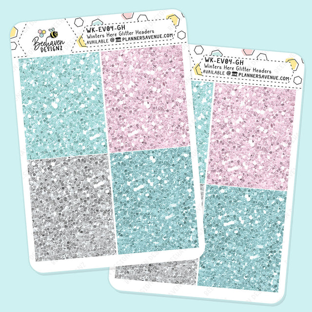 Winters Here Glitter Header Stickers