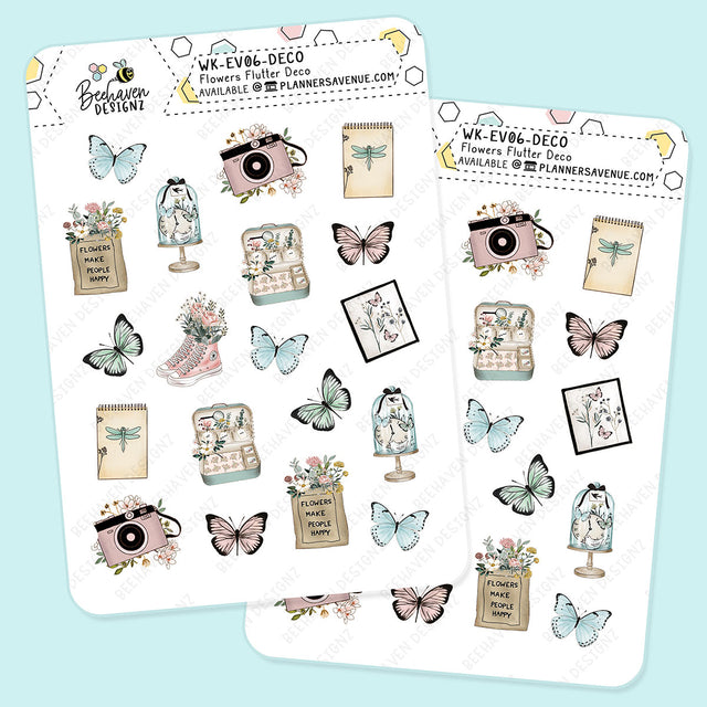 Flowers Flutter Decorative Planner Sticker