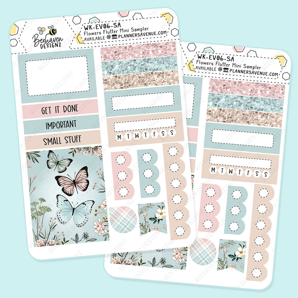 Flowers Flutter Planner Sticker Sampler