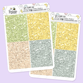 Bunny Season Glitter Header Stickers