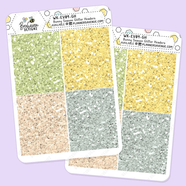 Bunny Season Glitter Header Stickers