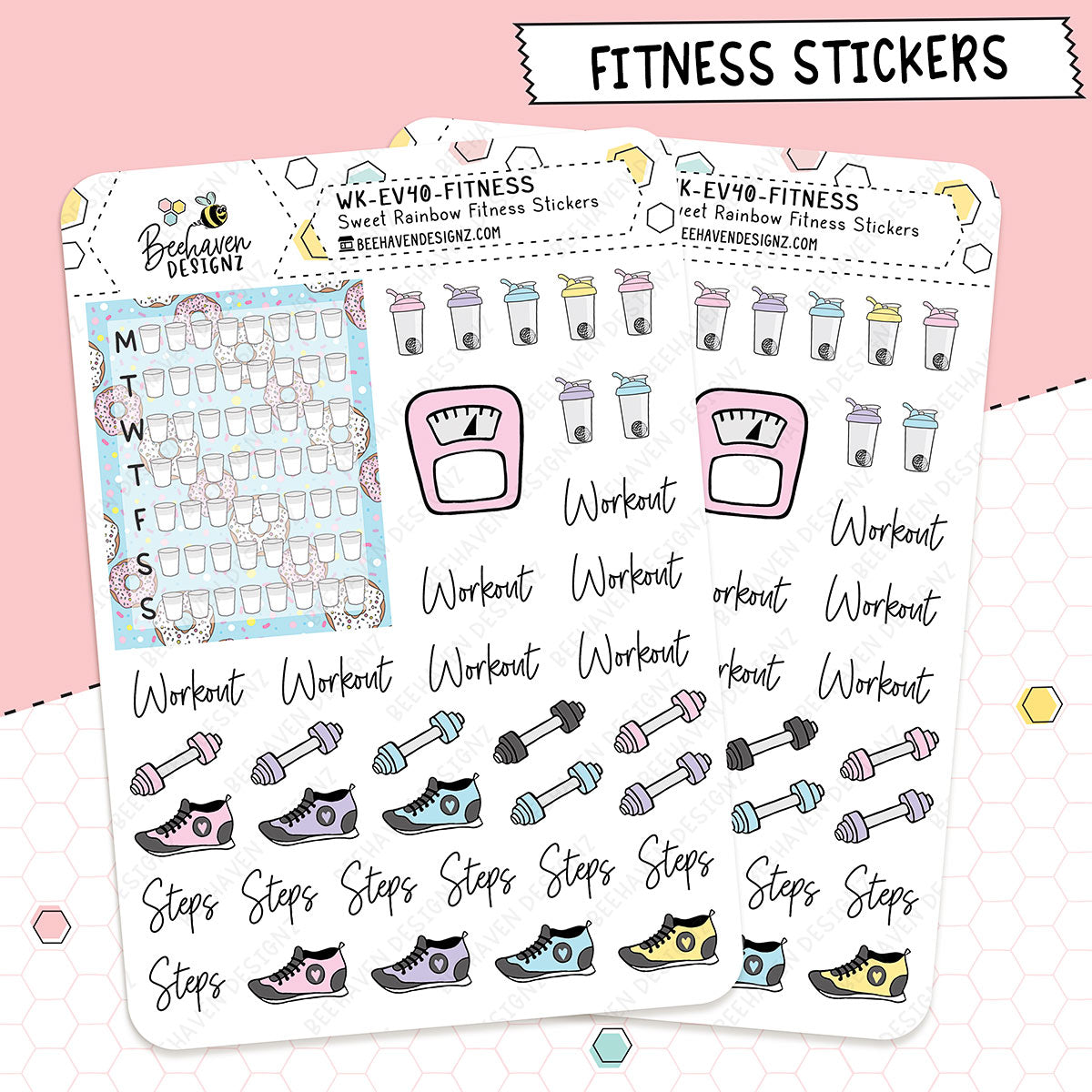 Sweet Rainbow Fitness Stickers