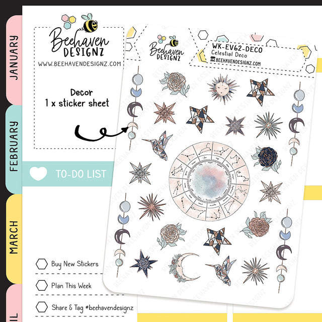 Celestial Decorative Planner Sticker