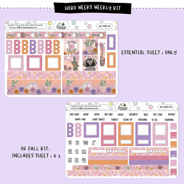 Crystal Cactus Hobonichi Weeks Planner Sticker Kit