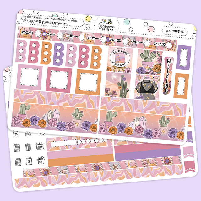 Crystal Cactus Hobonichi Weeks Sticker Kit