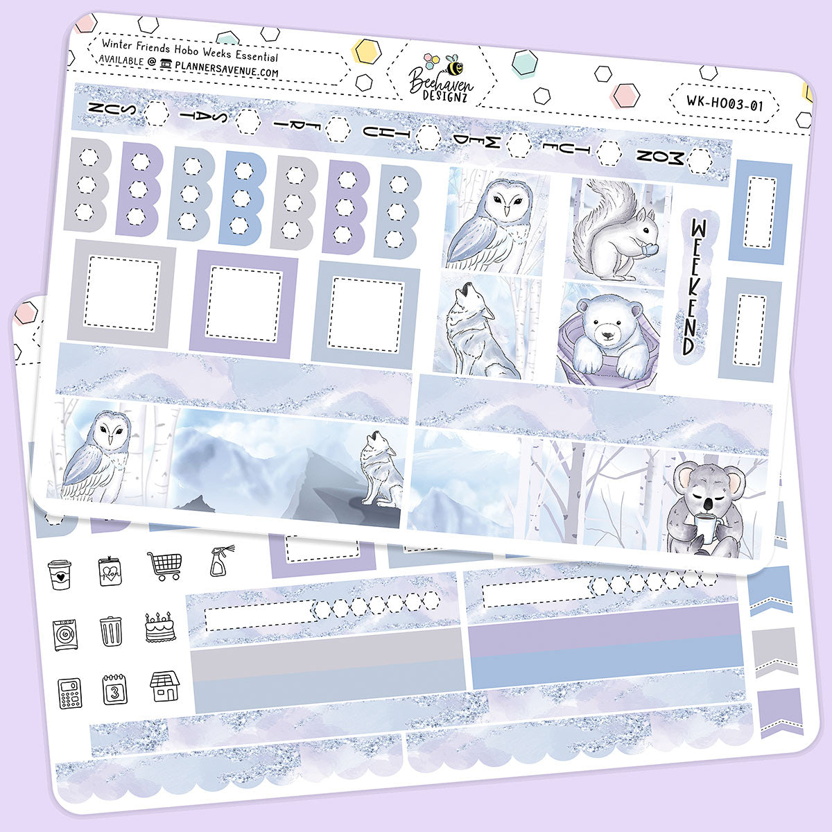 Winter Friends Hobonichi Weeks Sticker Kit