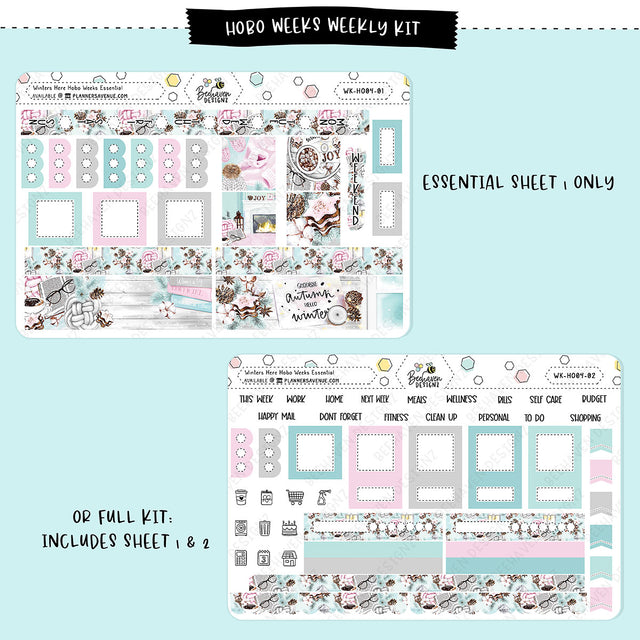 Winters Here Hobo Weeks Planner Stickers