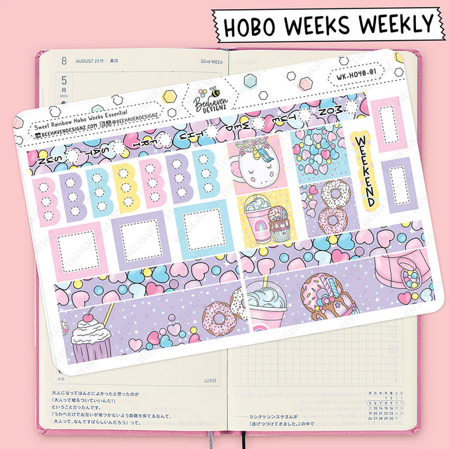 Sweet Rainbow Hobo Weeks Stickers Essentials