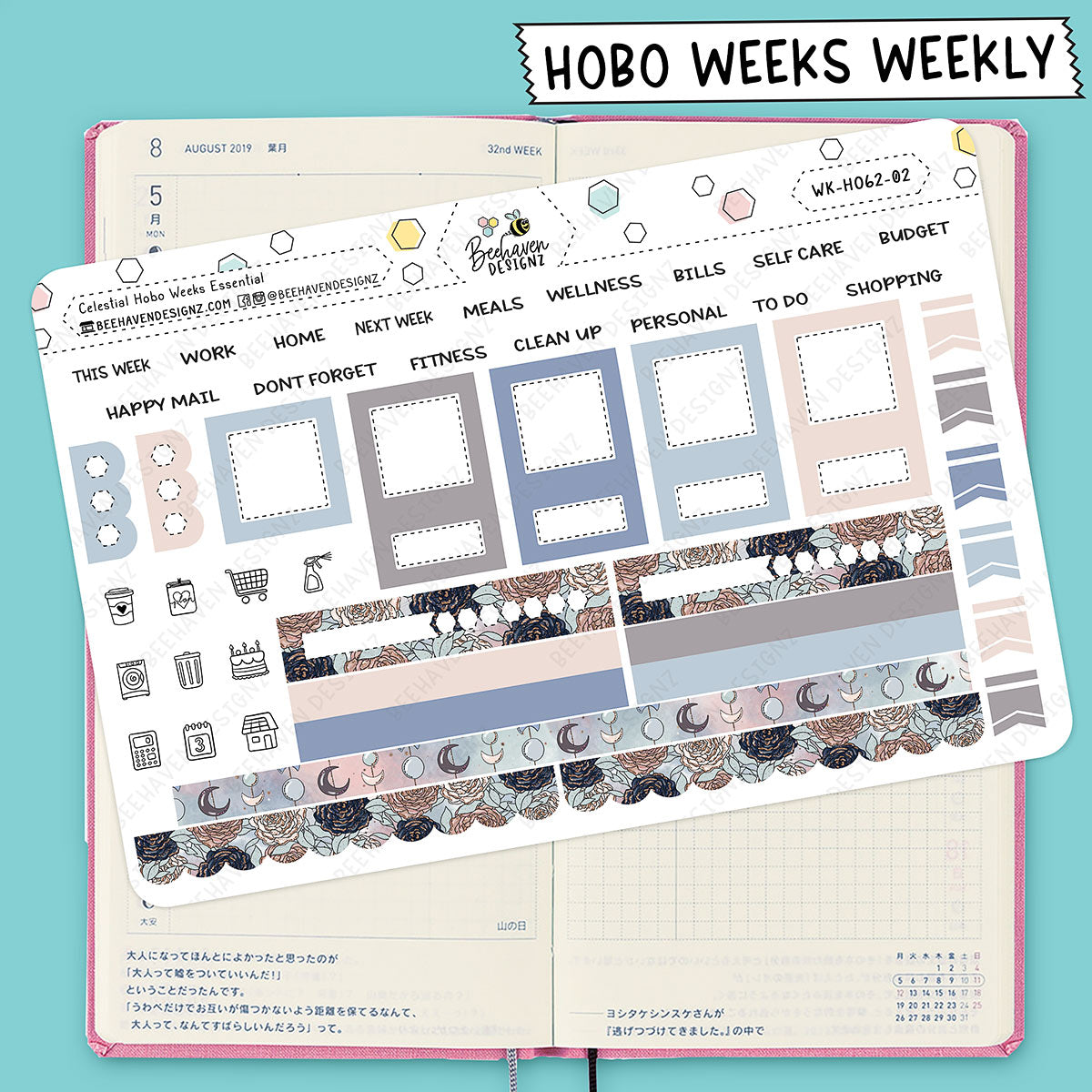 Celestial Hobonichi Weeks Sticker Kit