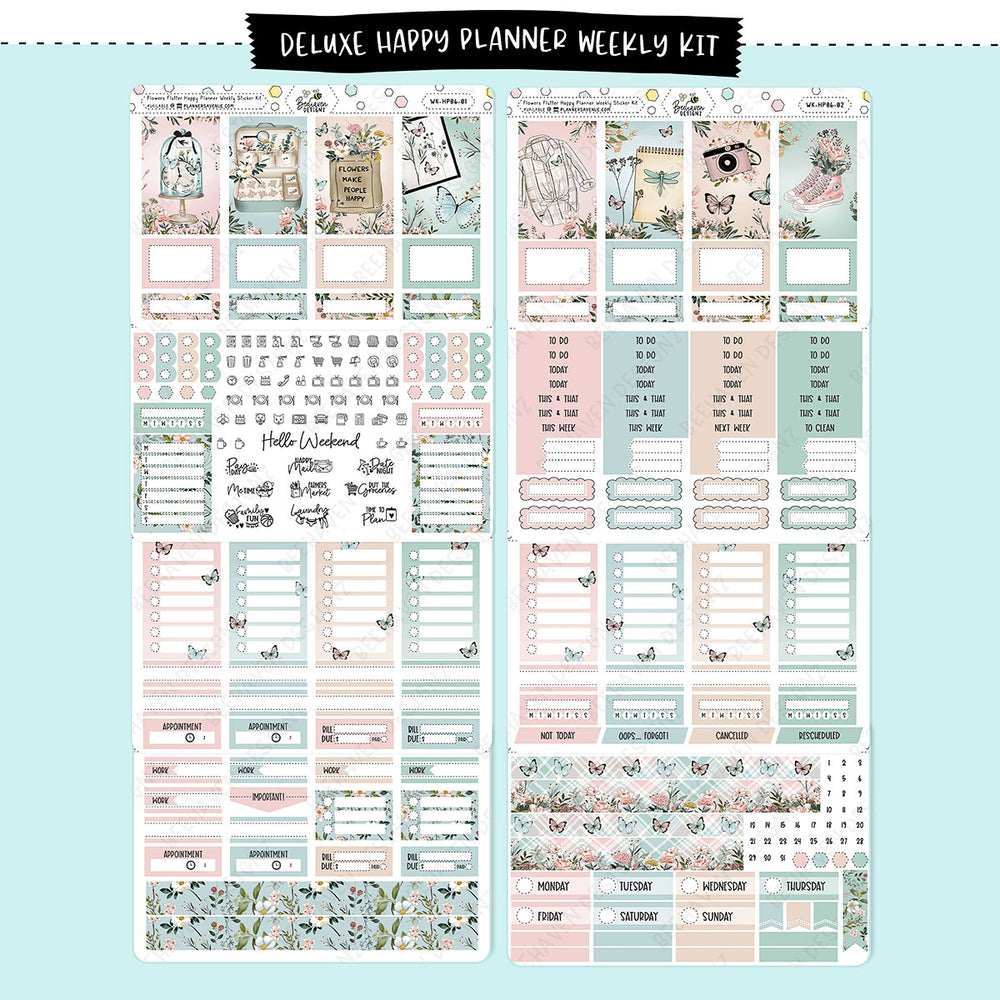 Flowers Flutter Happy Planner Weekly Sticker Kit