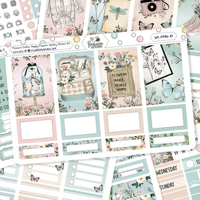 Flowers Flutter Happy Planner Weekly Sticker Kit