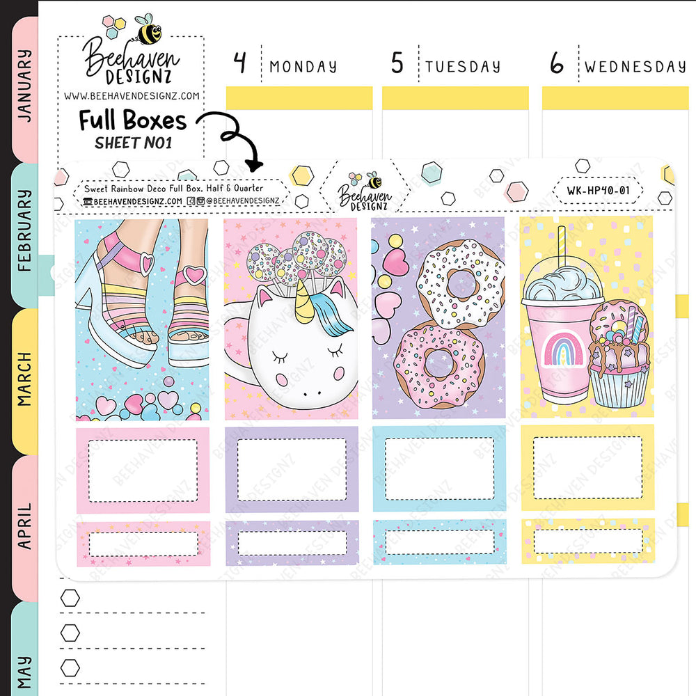 Sweet Rainbow Happy Planner Weekly Kit