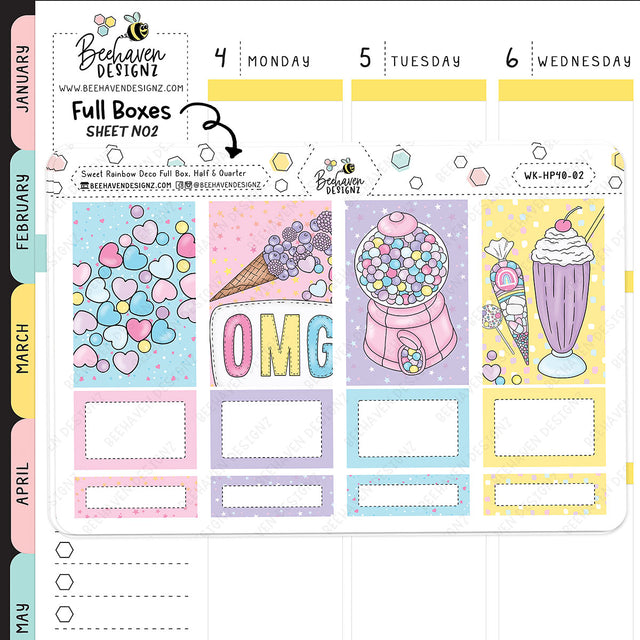 Sweet Rainbow Happy Planner Weekly Kit