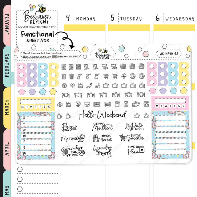 Sweet Rainbow Happy Planner Weekly Kit