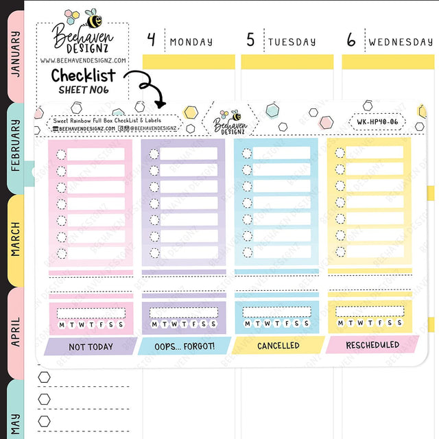 Sweet Rainbow Happy Planner Weekly Kit