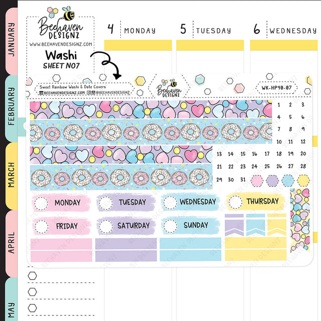 Sweet Rainbow Happy Planner Weekly Kit