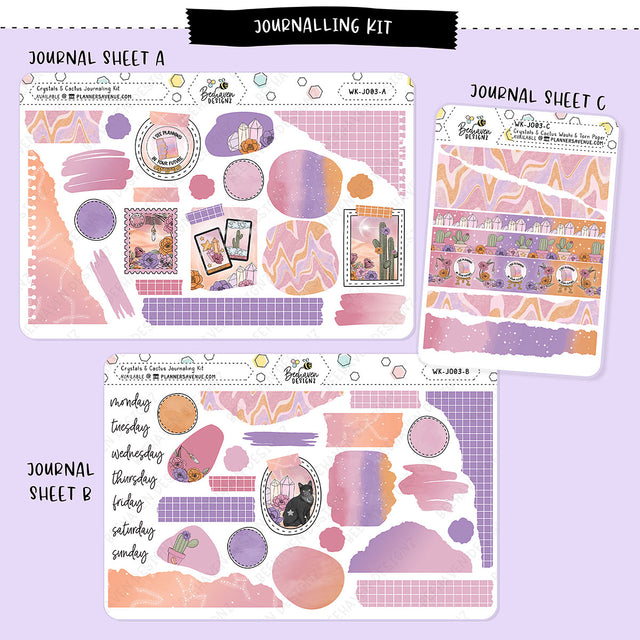 Crystal Cactus Journaling Sticker Kit