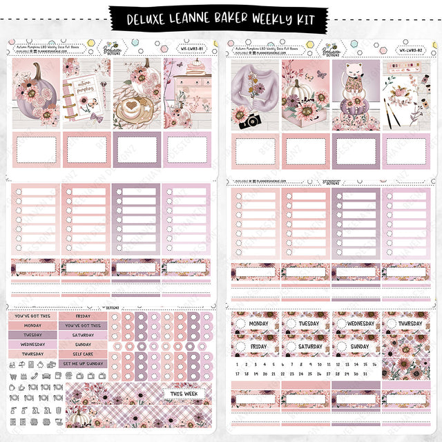 Autumn Pumpkin Leanne Baker Weekly Planner Sticker Kit