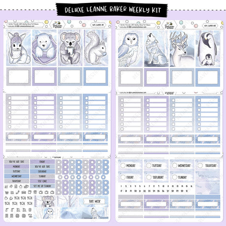 Winter Friends Leanne Baker Weekly Planner Sticker Kit