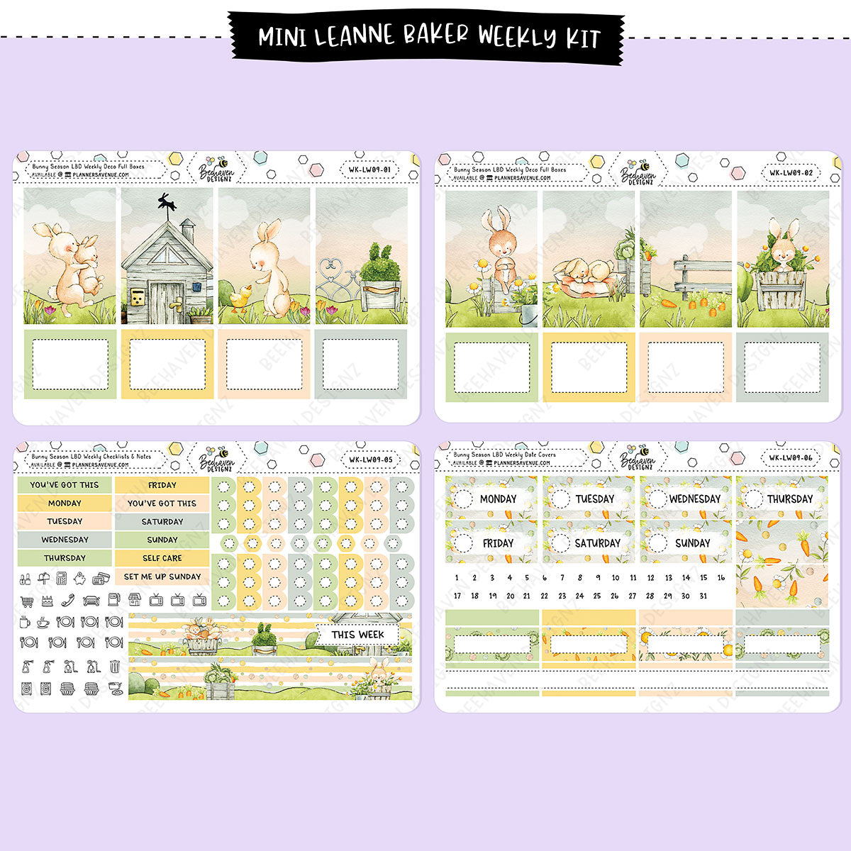 Bunny Season Leanne Baker Weekly Sticker Kit