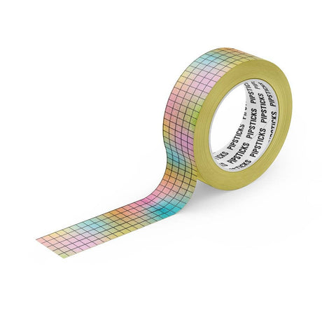 Airbrushed Ombre Grid Washi Tape by Pipsticks with a pastel grid pattern