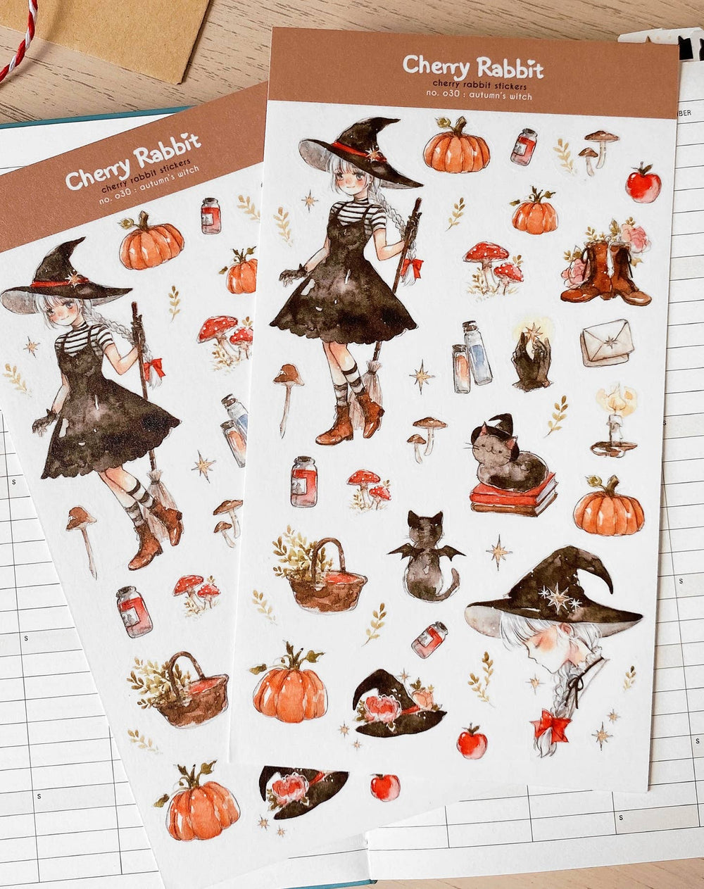 Autumn's Witch Washi Stickers by Cherry Rabbit