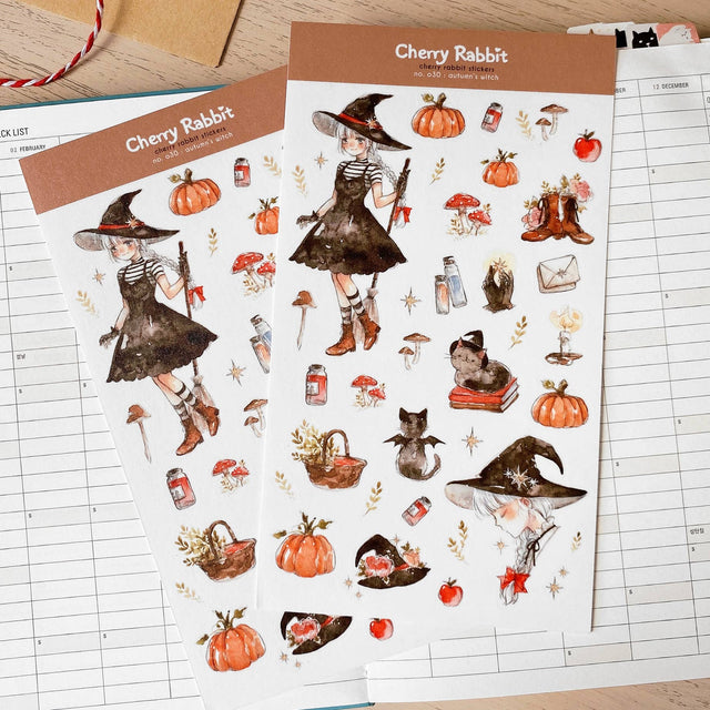 Autumn's Witch Washi Stickers by Cherry Rabbit