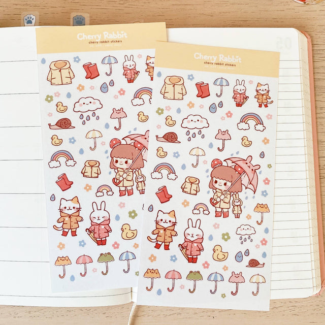 Rainy Days Washi Stickers by Cherry Rabbit