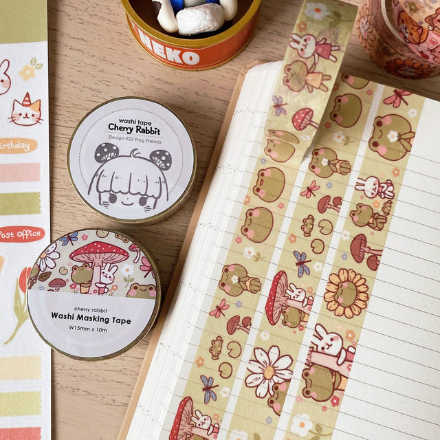 Kawaii Frog Friends Washi Tape