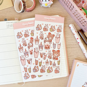 Bubble Tea Washi Stickers by Cherry Rabbit