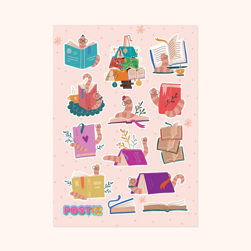 The Bookworm Sticker Sheet