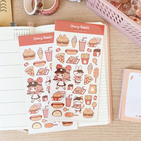 Burger Cafe Washi Stickers by Cherry Rabbit