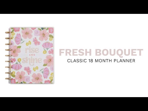 Happy Planner Fresh Bouquet CLASSIC DASHBOARD flip through