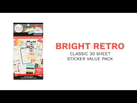 Happy Planner Bright Retro Sticker Book Value Pack