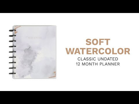 Happy Planner Classic Soft Watercolour Horizontal 12-Months Undated