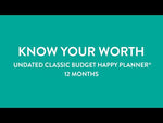 Happy Planner Classic Budget Colourful Know Your Worth - 12 Months Undated