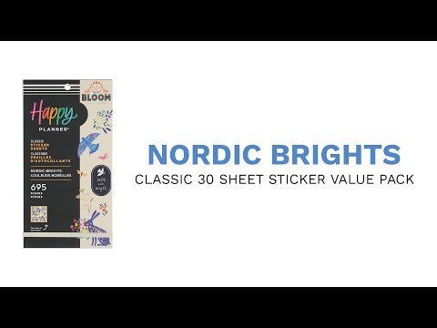 Happy Planner Nordic Brights Sticker flip through