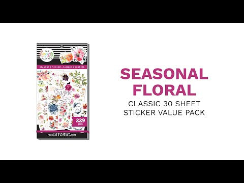 Happy Planner Seasonal Floral Classic Value Sticker Book