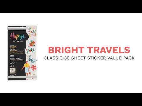 Happy Planner Bright Travels CLASSIC Sticker Book flip through
